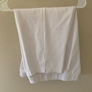 Bob Mackie White Knit Size Large Capri Pants Pockets Slits at Ankle Inseam 18”